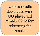 Rounded Rectangle: Unless results show otherwise, UG player will remain C2 before submitting the results
